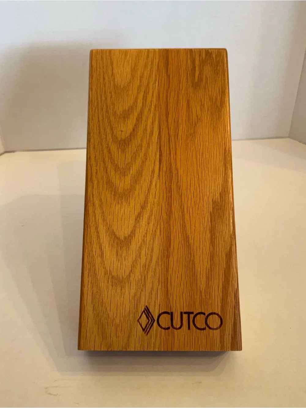 Cutco 5 Slot Oak Wood Knife Block Storage Space Saver Stand Or Hanging GUC $173